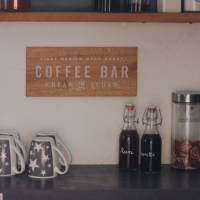 Kleines Holzschild Coffee Bar Küche Kaffee weiße Schrift Bild 1