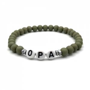 Armband für Opa - Handgefertigt - Perlen in Grün - Persönliche Note für besondere Opa-Momente -Persönliches Geschenk vol Bild 1