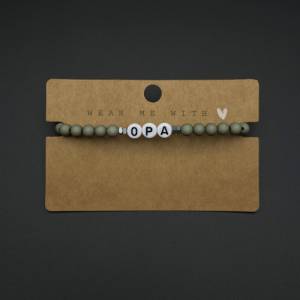 Armband für Opa - Handgefertigt - Perlen in Grün - Persönliche Note für besondere Opa-Momente -Persönliches Geschenk vol Bild 2