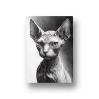 Digitaler Download Motiv "Sphynx-Katze Lineart" Sublimation png 300dpi 20x30cm Kunstdruck Wanddeko Kartenbasteln Bild 4