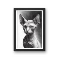 Digitaler Download Motiv "Sphynx-Katze Lineart" Sublimation png 300dpi 20x30cm Kunstdruck Wanddeko Kartenbasteln Bild 5