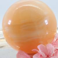 GROSSE Orangen Calcit Edelsteinkugel 69 mm, Meditation und Heilsteine, glänzende Kugel, Wunderbarer Kristall Bild 10