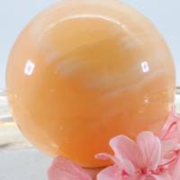 GROSSE Orangen Calcit Edelsteinkugel 69 mm, Meditation und Heilsteine, glänzende Kugel, Wunderbarer Kristall Bild 4