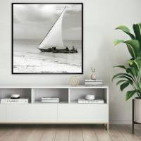 Segelboot an der Küste von Tansania Afrika analoge schwarz weiß Fotografie, KUNSTDRUCK Vintage Art Meer Nautik, maritim Bild 2
