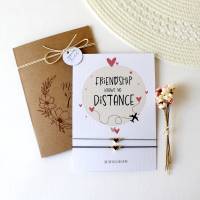 Abschiedsgeschenk Freundin | Zwei Freundschaftsarmbänder | Armband mit Karte | Friendship Geschenk | Fernreise Bild 1