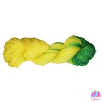 Handgefärbte Sommer-Sockenwolle, 4fach, mit Baumwolle, Löwenzahn Bild 1