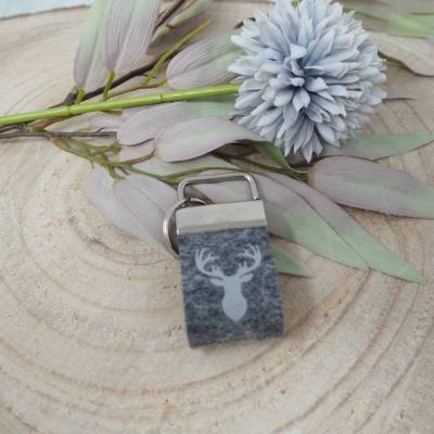 Mini-Schlüsselanhänger Filz Hirsch Wollfilz