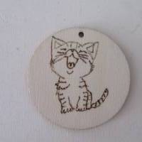 Katze Schlüsselanhänger maunzend mit Namen - personalisiert Bild 1