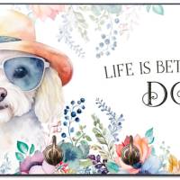 Hundegarderobe LIFE IS BETTER WITH A DOG mit Bichon Frisé Bild 1