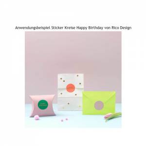 Sticker Happy Birthday rund 120 Stück auf Rolle Bild 5