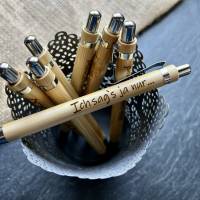 Ich sag's ja nur - Kugelschreiber mit Gravur, Kuli graviert, aus Bambus, Kuli mit lustigen Text Bild 1