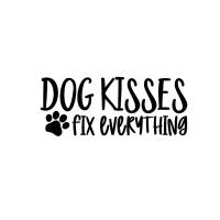 Bügelbild Dog kisses fix everything Hundemama Hundepapa Hund in Wunschfarbe Bild 1