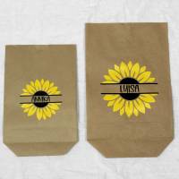 personalisierte Geschenktüte mit Sonnenblume ~ Geschenkverpackung | Papiertüte Bild 2
