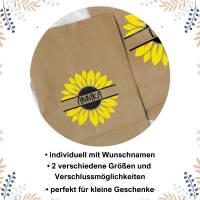 personalisierte Geschenktüte mit Sonnenblume ~ Geschenkverpackung | Papiertüte Bild 3