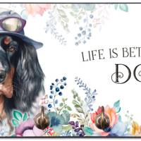 Hundegarderobe LIFE IS BETTER WITH A DOG mit Gordon Setter Bild 1