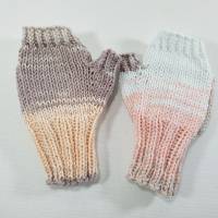 Fingerlose Handschuhe mit Klappe Rosa und Weiß für Kleinkinder Bild 3