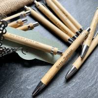 Bitte... Dankööö... gravierter Kuli - Kugelschreiber mit Gravur, Kuli graviert, aus Bambus, Kuli mit lustigen Text Bild 3