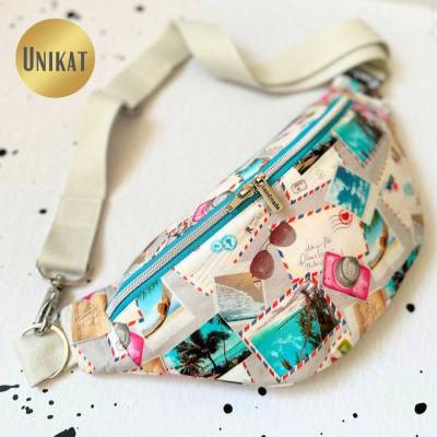Unikat / Trendy Crossbag / Crossbody / HipBag / Bauchtasche / Gürteltasche / Umhängetasche Motiv: Urlaubsfeeling
