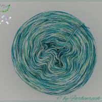 Farbenreich-Wolle Eis-Strudelbobbel "CURACAO-CALYPSO" - mit Glitzer - 4-fädig, versch. Lauflängen, Bobbel Bild 1