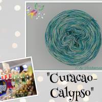 Farbenreich-Wolle Eis-Strudelbobbel "CURACAO-CALYPSO" - mit Glitzer - 4-fädig, versch. Lauflängen, Bobbel Bild 3