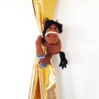 EINHORN PFERD-Gardinen Vorhang Krawatte Raffhalter Baby Kinderzimmer Deko Fantasy Unicorn Amigurumi Kuscheltier Bild 3