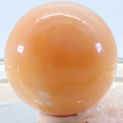 GROSSE Orangen Calcit Edelsteinkugel 62 mm, Meditation und Heilsteine, glänzende Kugel, Wunderbarer Kristall