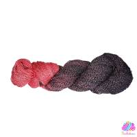 Handgefärbte Sommer-Sockenwolle, 4fach, mit Baumwolle, Farbe: "Black Rose" Bild 1