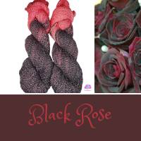 Handgefärbte Sommer-Sockenwolle, 4fach, mit Baumwolle, Farbe: "Black Rose" Bild 3