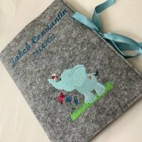 Babyalbum/Babytagebuch aus Filz personalisiert Teddybär Bild 10