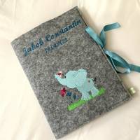 Babyalbum/Babytagebuch aus Filz personalisiert Teddybär Bild 2