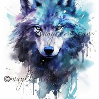 Wandbild eines mystischen Wolfs zum Download Bild 1