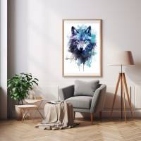 Wandbild eines mystischen Wolfs zum Download Bild 2