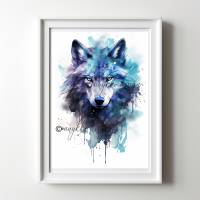 Wandbild eines mystischen Wolfs zum Download Bild 3