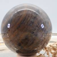 GROSSE schwarze MONDSTEIN 72 mm Edelstein Kugel, Meditation und Heilsteine, glänzende Kugel, Wunderbarer Kristall Bild 2