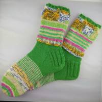 Socken Größe 38/39 mit besonderem Schaft, handgestrickt, Stricksocken, Wollsocken Bild 7