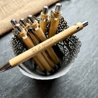 Is ja guuuut - gravierter Kuli - Kugelschreiber mit Gravur, Kuli graviert, aus Bambus, Kuli mit lustigen Text Bild 1