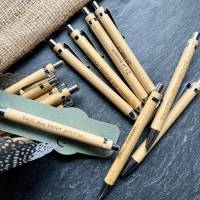 Is ja guuuut - gravierter Kuli - Kugelschreiber mit Gravur, Kuli graviert, aus Bambus, Kuli mit lustigen Text Bild 4