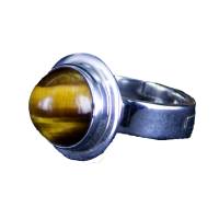Tigeraugen Kegel Silberring verstellbare Ringgröße Bild 10