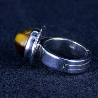 Tigeraugen Kegel Silberring verstellbare Ringgröße Bild 6