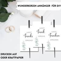 PDF Wunderkerzen Anhänger für Hochzeitstanz | DIY Wunderkerzen Anhänger zum selbst drucken | Lasst Funken sprühen Bild 2