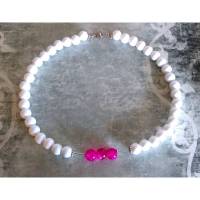 PINKIES WHITE/kurze kette/collier/perlen/pink/preiswert/geschenk für sie Bild 1
