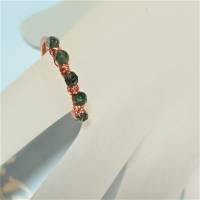 Kupfer Ring handgemacht mit Mini Achat grün funkelnd m Bandring wirework gehämmert Bild 6