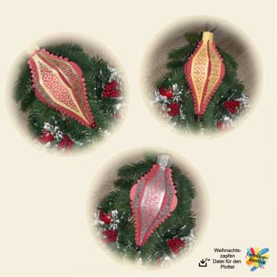 Plotterdateien Weihnachtszapfen Dateinen für Silhouette & Brother & Cricut Marker