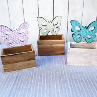 Holzkasten Aufbewahrungskiste Kiste aus Holz Schmetterling Bild 1