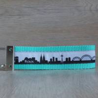 Schlüsselband Geschenk-Schlüsselanhänger Köln-Anhänger mint hellgrün schwarz grau   Skyline Schlüssel Hausschlüssel Bild 3