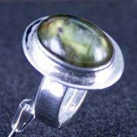 Labradorit Ring grün schimmern Silberringschiene verstellbar Bild 1
