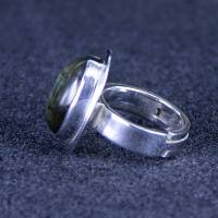 Labradorit Ring grün schimmern Silberringschiene verstellbar Bild 10