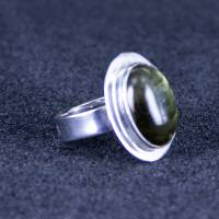 Labradorit Ring grün schimmern Silberringschiene verstellbar Bild 3