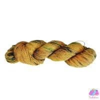 Handgefärbte Sommer-Sockenwolle, 4fach, mit Baumwolle, Farbe: "Strandhafer" Bild 1