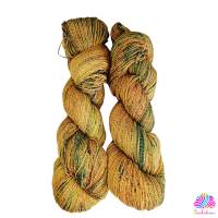 Handgefärbte Sommer-Sockenwolle, 4fach, mit Baumwolle, Farbe: "Strandhafer" Bild 2